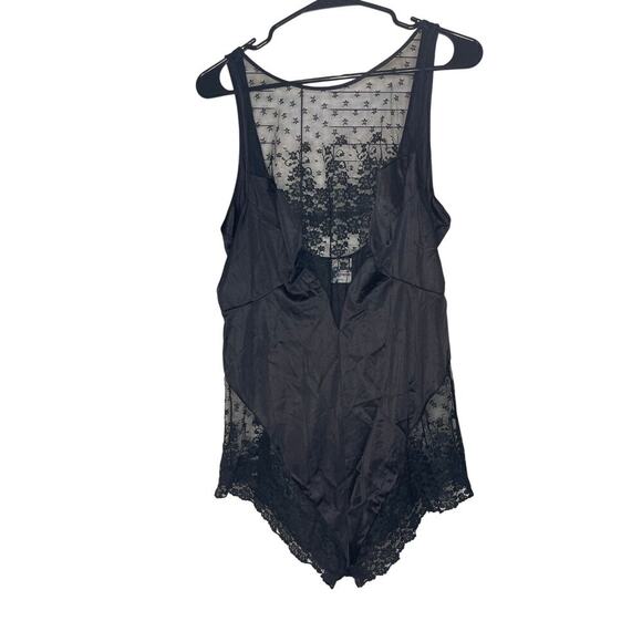 jcpenney Other - Vintage JCPenny Black Lace Teddy Lingerie Bodysuit Romper Women's Size Large
